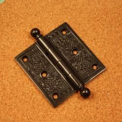 Handcrafted Dark Bronze Solid Brass Decorative Hinges (pack Of Three)