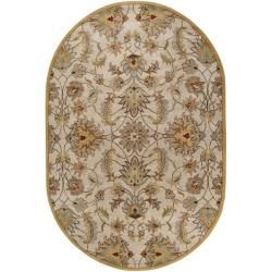 Hand tufted Stage Gold Wool Rug (6 X 9 Oval)