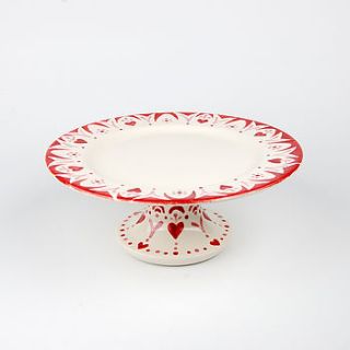 valentine's doily large cake stand by roelofs & rubens