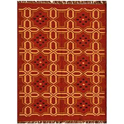 Hand woven Kilim Transitional Wool Rug (6 X 9)