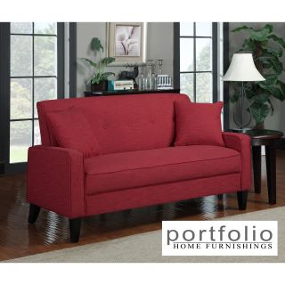 Portfolio Ellie Sunset Red Linen Sofa
