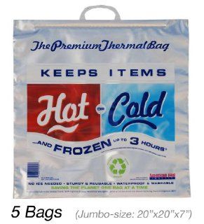 Insulated Bag  Thermal Bag  Hot Cold Bag (5 Jumbo Bags) Reusable Lunch Bags Kitchen & Dining