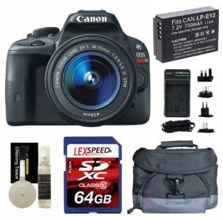 Canon EOS Rebel SL1 W/ EF S 18 55mm STM Lens + Battery + Travel Charger + Gadget Bag + Filters + 64GB (10) 