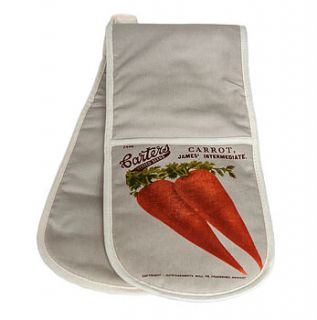carrot double oven gloves by dotty designs