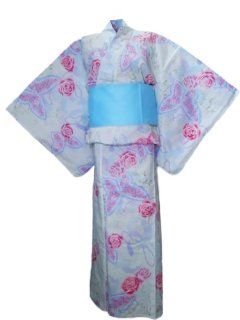 myKimono Women's Traditional Japanese Kimono Robe Yukata (butterfly)252 with Obi Belt Toys & Games