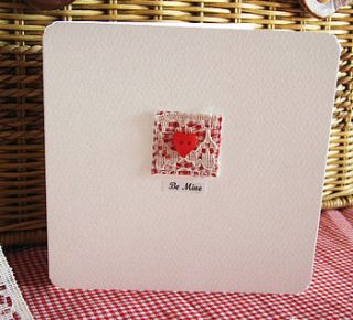 handmade gingham " be mine" card by laura sherratt designs