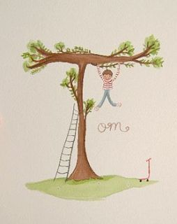 personalised boy and tree name painting by love lucy illustration
