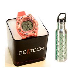 Beatech Pink Heart Rate Monitor Watch With 24 oz Water Bottle