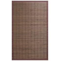 Espresso Bamboo Rug With Brown Border (5 X 8)