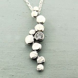 sea foam silver handmade pebble pendant by alison moore silver designs