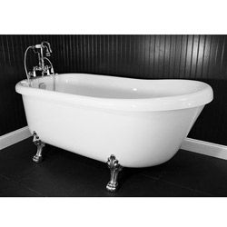 Spa Collection 73 inch Air Massage Slipper Clawfoot Tub Package