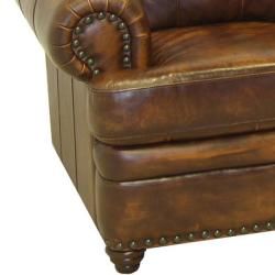 Tudor Bourbon Hand rubbed Italian Leather Sofa and Chair Sofas & Loveseats