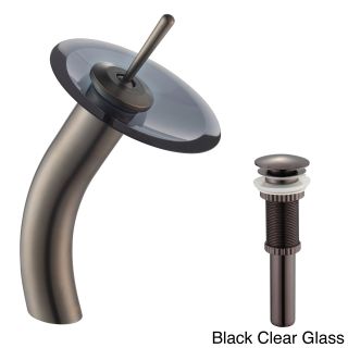 Kraus Glass Disk Waterfall Oil Rubbed Bronze Faucet Withpop Up Drain