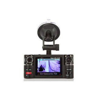 Ghope 720P H.264 Dual Lens 2 Lens Motion Detection IR Nightvision 2.7" (169) TFT LCD Screen F20 Car Vehicle Video Recorder DVR with Remote Control ,USB 2.0 Slot,72 degree & 120 Degree Wide View Angle,Support HDMI and TV output GPS & Navigati