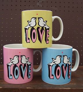 love bird mugs by petra boase