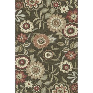 Alexander Home Hand hooked Charlotte Brown Rug (76 X 96) Brown Size 8 x 10