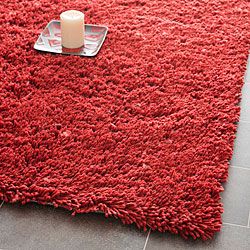 Hand woven Bliss Rusty Red Shag Rug (4 X 6)