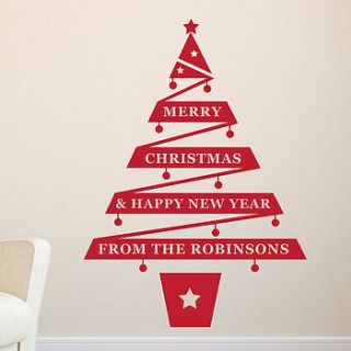 personalised christmas tree wall sticker by megan claire
