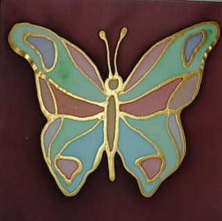 hand painted silk on canvas   butterfly by victoria wornum designs