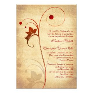 Autumn Rustic Vine Berries Wedding Reception Only Custom Invite