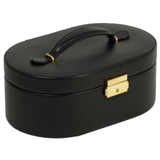 Wolf Chelsea Faux leather Oval Jewelry Box With Removable Travel Case