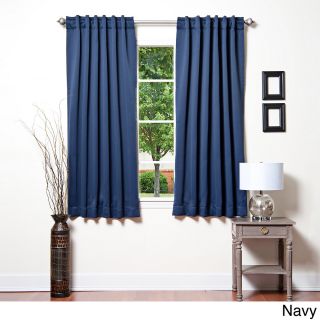 None Solid 63 Inch Insulated Thermal Blackout Panel Pair Blue Size 52 x 63