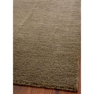 Loomed Knotted Himalayan Solid Brown Wool Rug (6 X 9)