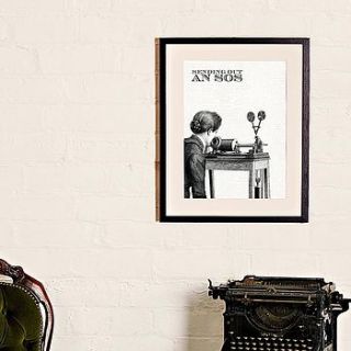 'sending out an sos' print by the spotted sparrow