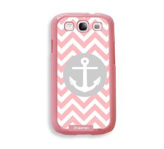 Shawnex Anchor Coral Chevron ThinShell Protective Pink Plastic   Galaxy S3 Case   Galaxy S III Case i9300 Cell Phones & Accessories