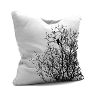 black and white tree cushion by doris by karen miller