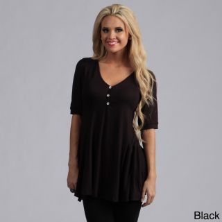 24/7 Comfort Apparel 24/7 Comfort Apparel Womens Half sleeve Tunic Top Black Size XL (16)