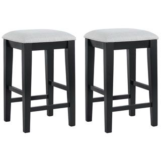 Black Grain And Grey Fabric 24 in Barstools (set Of 2)