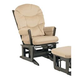 Dutailier Ultramotion Espresso Wood Glider With Microfiber fabric Upholstery