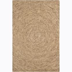 Hand tufted Beige/brown Abstract Mandara Wool Rug (5 X 76)