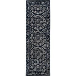 Smithsonian Hand tufted Blue Ananke Oriental Pattern Wool Rug (26 X 8)
