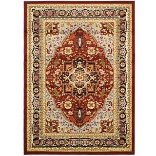 Lyndhurst Collection Traditional Red/black Area Rug (4 X 6)