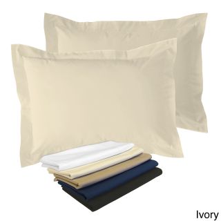 None Cotton Blend Poplin Tailored Decorative Pillow Shams (pack Of 2) Off White Size King