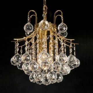 Indoor 3 light Crystal/ Gold Mini Chandelier