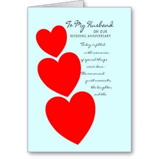 Husband Wedding Anniversary Card Hearts