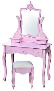 pink dressing table with stool by foxbat living + fashion