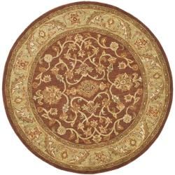 Safavieh Handmade Golden Jaipur Rust/ Green Wool Rug (6 Round)