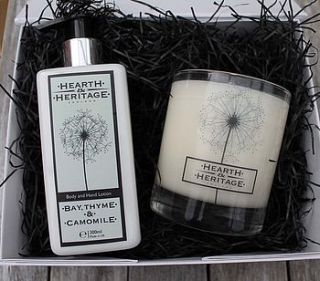 cottage garden scented gift box by hearth & heritage scented candles