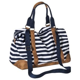 Merona Stripe Weekender Duffle Handbag with Removable Shoulder Strap   Navy