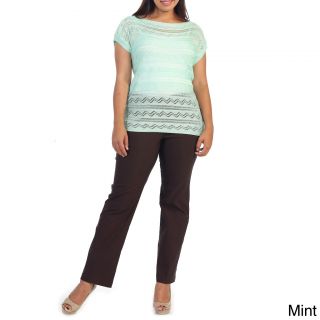 Womens Plus Size Casual Geometric Light knit Top