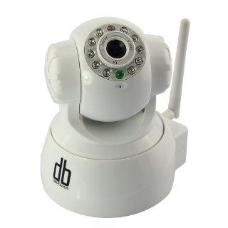 DBPOWER VA033K Indoor Wireless Pan & Tilt IP/Network Camera with 5 Meter Night Vision and 3.6mm Lens (Pan Coverage270�,Tilt Coverage120�),Fixed Iris, IEEE 802.11b/g,10pcs 850nm Infrared LEDs,CMOS Sensor, F 3.6mm F2.0 (IR Lens),without IR CUT (White