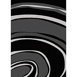Brilliance Curves Black/ Grey Area Rug (33 X 411)