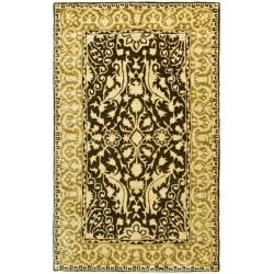 Handmade Majestic Brown/ Ivory N. Z. Wool Rug (26 X 4)