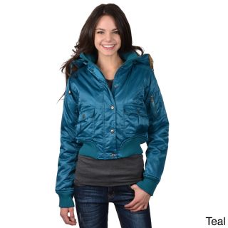 Greenlander Greenlander Womens Juniors Faux Fur Trimmed Hoodie Jacket Blue Size M (5  7)