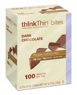 Thinkthin Bites 100 Calorie Bars, Dark Chocolate, (6 Boxes; 5 Bars Each)  Breakfast Snack Bars  Grocery & Gourmet Food