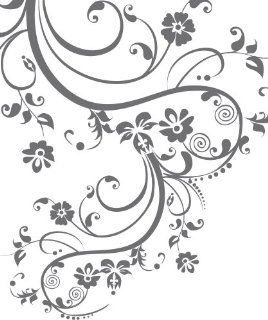 Stickerbrand Vinyl Wall Art Decal Sticker Swirl Flower Floral Design #262A (100" X 29") #262A   Wall Decor Stickers